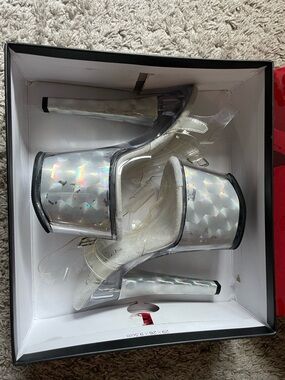 Pleaser Clear Holographic Platform Heels